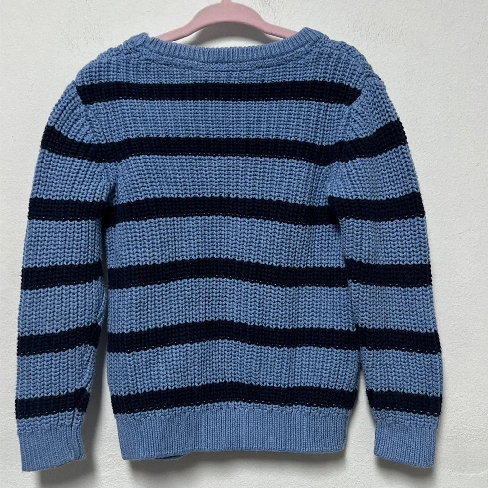 Janie and Jack Navy and Light Blue Striped Crewneck Sweater size 4T